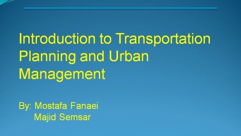 introduction to transportation and urban management