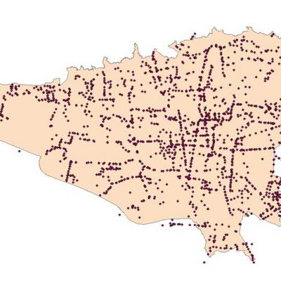 نقشه GIS حمل و نقل عمومی تهران