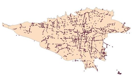 نقشه GIS حمل و نقل عمومی تهران