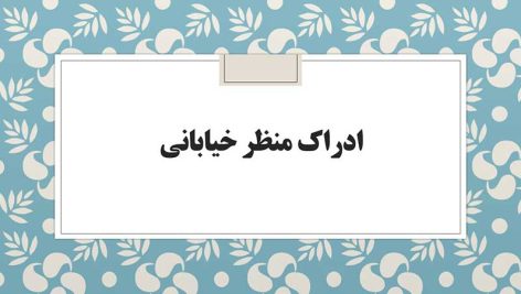 ادراک منظر خیابانی